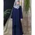 Blue Nazneen Overlapped Panel Casual Abaya