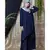 Blue Nazneen Overlapped Panel Casual Abaya