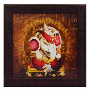 Lord Ganesha Design Satin Matt Texture UV Art Painting 1