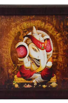 Lord Ganesha Design Satin Matt Texture UV Art Painting