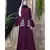 Purple Nazneen Embroidered Pocket, Bell Sleeve Casual Abaya
