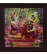 Radha Krishna Design Satin Matt Texture UV Art Painting