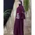 Purple Nazneen Embroidered Pocket, Bell Sleeve Casual Abaya