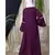 Purple Nazneen Embroidered Pocket, Bell Sleeve Casual Abaya