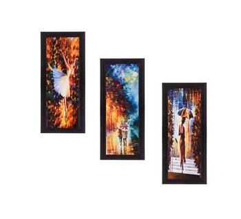 Set Of 3 Beautiful Loving Couple Satin Matt Texture UV Art Painting 1