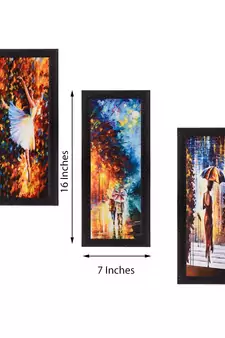 Set Of 3 Beautiful Loving Couple Satin Matt Texture UV Art Painting