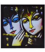 Radha Krishna playing Flute Satin Matt Texture UV Art Painting