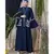 Blue Nazneen Embroidered Pocket, Bell Sleeve Casual Abaya