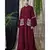 Maroon Nazneen Embroidered Pocket, Bell Sleeve Casual Abaya