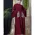 Maroon Nazneen Embroidered Pocket, Bell Sleeve Casual Abaya