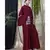 Maroon Nazneen Embroidered Pocket, Bell Sleeve Casual Abaya