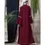 Maroon Nazneen Embroidered Pocket, Bell Sleeve Casual Abaya
