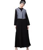 Black Nazneen Extra Contrast Jacket Executive Abaya