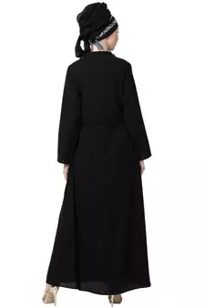 Black Nazneen Extra Contrast Jacket Executive Abaya