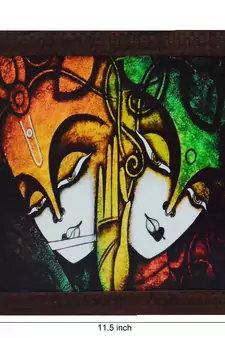 Radha Krishna Design Satin Matt Texture UV Art Painting