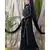 Black Nazneen Hand Embroidered Party Abaya