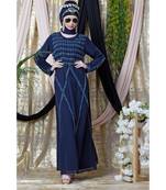 Blue Nazneen Hand Embroidered Party Abaya