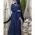 Blue Nazneen Hand Embroidered Party Abaya