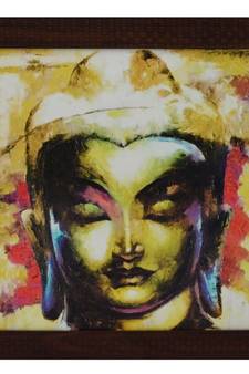 Spritual Buddha Head Satin Matt Texture UV Art Painting