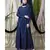 Blue Nazneen Hand Embroidered Party Abaya
