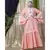 Peach Nazneen Bell Sleeve Flowers Around Knee Party Abaya