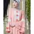 Peach Nazneen Bell Sleeve Flowers Around Knee Party Abaya