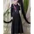 Black Nazneen Applique Flowers Hand Work Party Nida Abaya