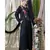 Black Nazneen Applique Flowers Hand Work Party Nida Abaya