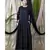 Black Nazneen Diamond Motif Hand Embroidered Flare Nida Abaya