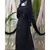 Black Nazneen Diamond Motif Hand Embroidered Flare Nida Abaya