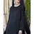Black Nazneen Diamond Motif Hand Embroidered Flare Nida Abaya