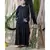 Black Nazneen Diamond Motif Hand Embroidered Flare Nida Abaya