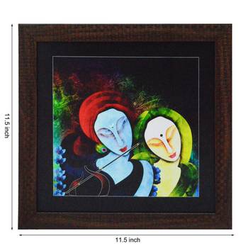 Radha Krishna playing Flute Satin Matt Texture UV Art Painting 2