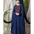Blue Nazneen Extra Long Wings Sleeve Embroidered Party Abaya
