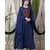 Blue Nazneen Extra Long Wings Sleeve Embroidered Party Abaya