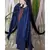 Blue Nazneen Extra Long Wings Sleeve Embroidered Party Abaya