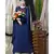 Blue Nazneen Extra Long Wings Sleeve Embroidered Party Abaya