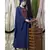 Blue Nazneen Extra Long Wings Sleeve Embroidered Party Abaya