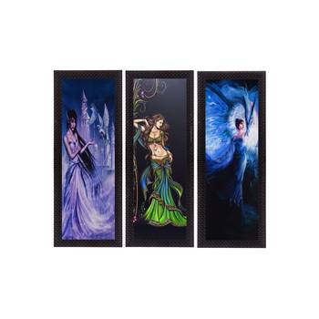 Set Of 3 Beautiful Angels Satin Matt Texture UV Art Painting 1
