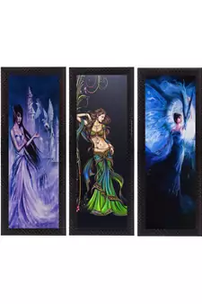 Set Of 3 Beautiful Angels Satin Matt Texture UV Art Painting