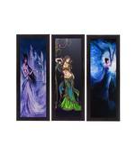 Set Of 3 Beautiful Angels Satin Matt Texture UV Art Painting