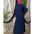 Blue Nazneen Front Long Frill Contrast Flowers Party Abaya