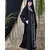 Black Nazneen Front Embroidered Zip At Neck Nida Abaya