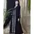 Black Nazneen Front Embroidered Zip At Neck Nida Abaya