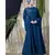 Blue Nazneen Hand Work Teal Party Abaya