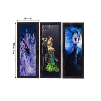 Set Of 3 Beautiful Angels Satin Matt Texture UV Art Painting 3