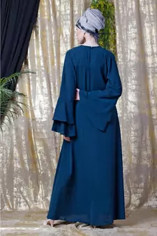 Blue Nazneen Hand Work Teal Party Abaya