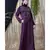 Purple Nazneen Front And Sleeve Hand Embroidered Party Abaya