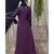 Purple Nazneen Front And Sleeve Hand Embroidered Party Abaya