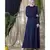 Blue Nazneen Front And Sleeve Hand Embroidered Party Abaya